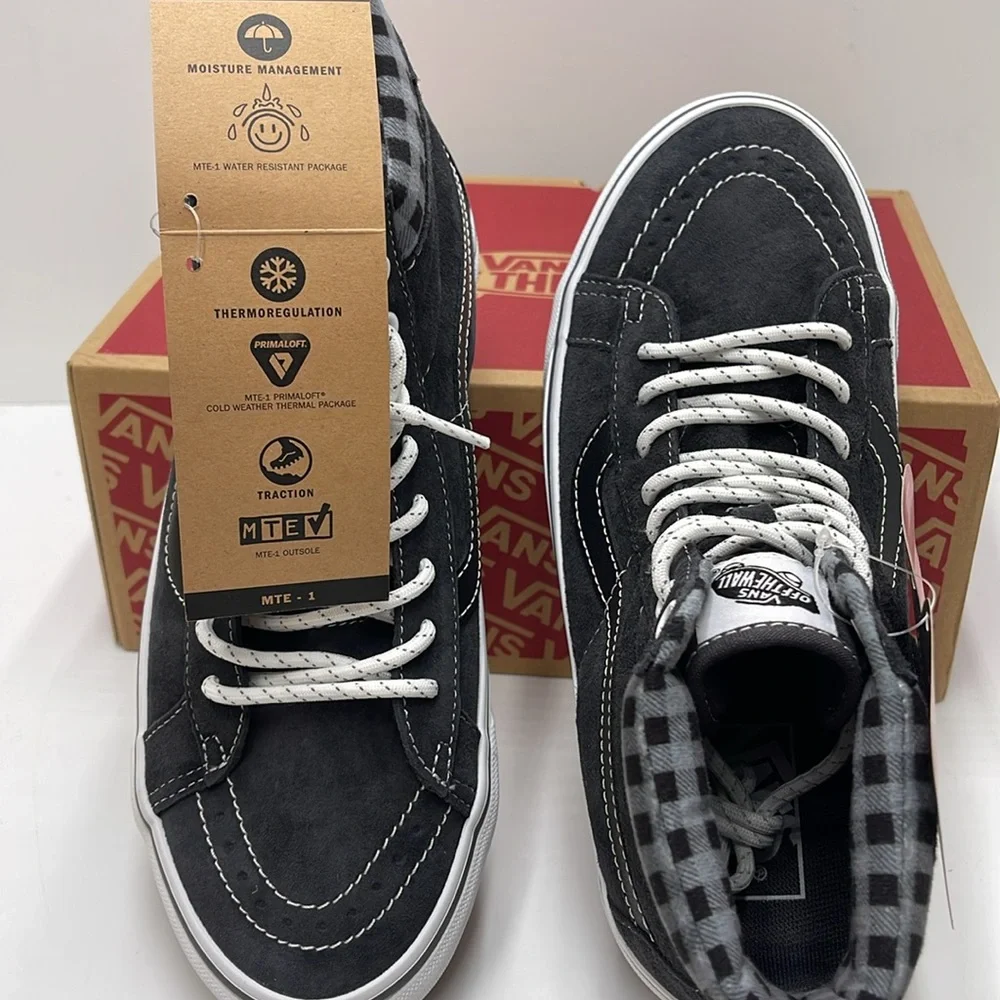 Vans Men’s Sk8-Hi Mte-1 Plaid Grey/White VN0A5HZYGYW Boots Sneakers